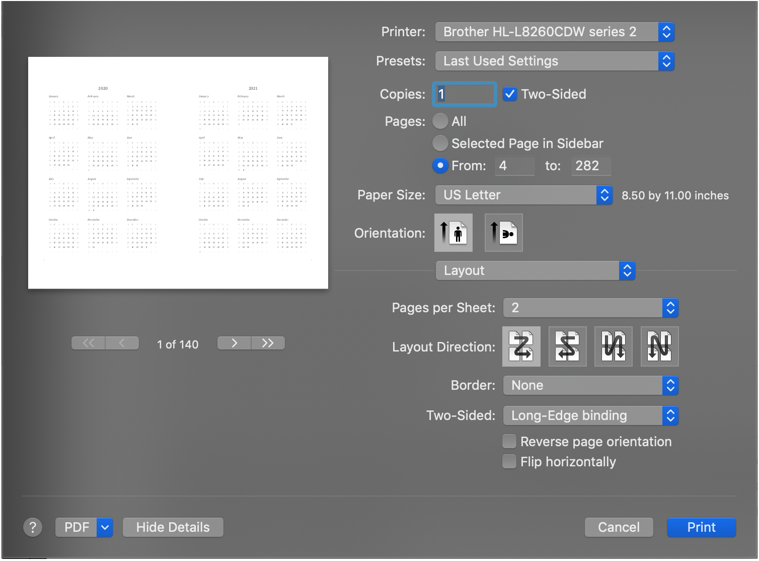 duplex printing with preview screen