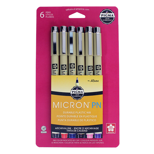 Pigma® Micron® .45mm Assorted Color 6-pack – Ink+Volt