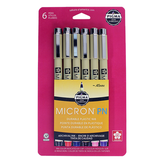 Pigma Micron 6-Piece Assorted Color Pen Set - .45mm – Rare Device