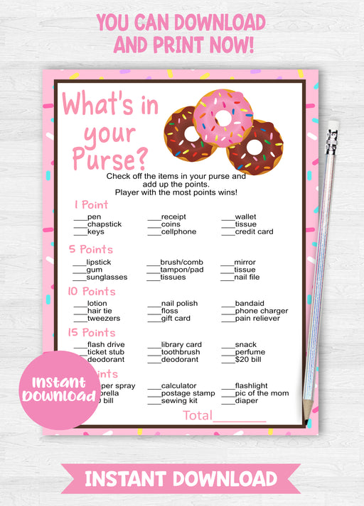 Instant Download Donut Baby Word Scramble Baby Shower Game-BS019