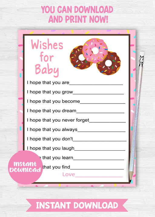 Instant Download Donut Baby Word Scramble Baby Shower Game-BS019