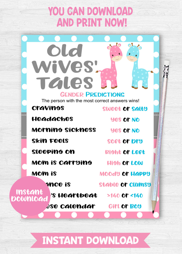 gender prediction old wives tales