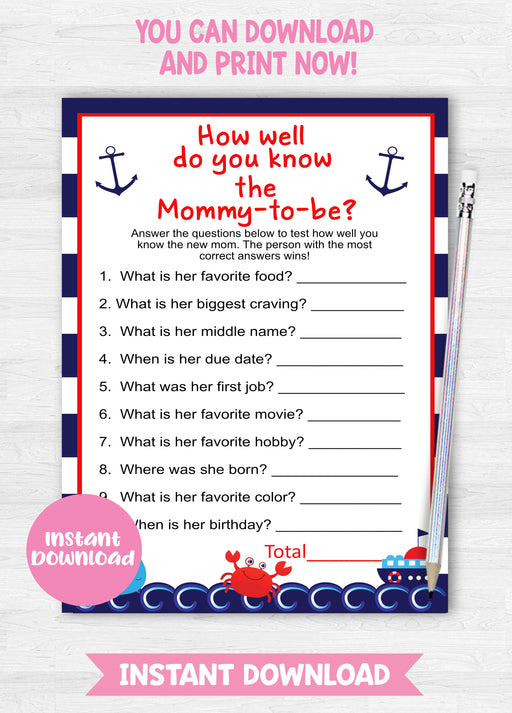 free nautical baby shower printables