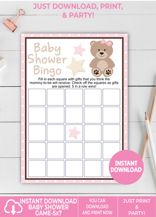 Teddy Bear Baby Shower Games Bundle, Winnie the Pooh Bingo Printable  Template, We Can Bearly Wait Baby Food Game for Gender Neutral BS138 