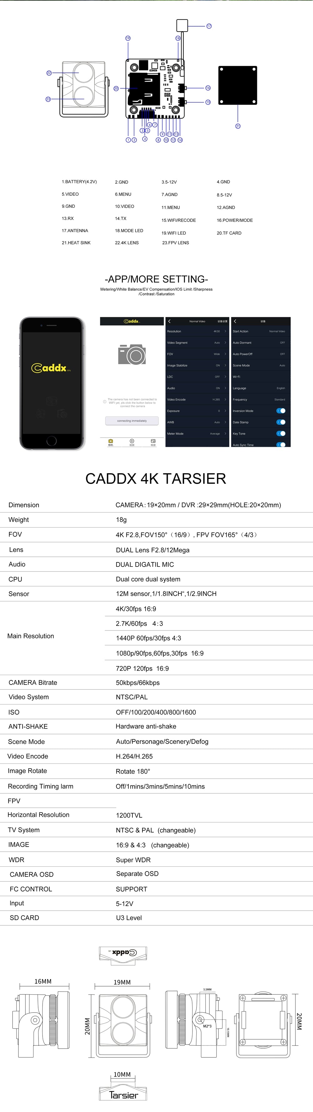 caddx tarsier 4k fpv camera