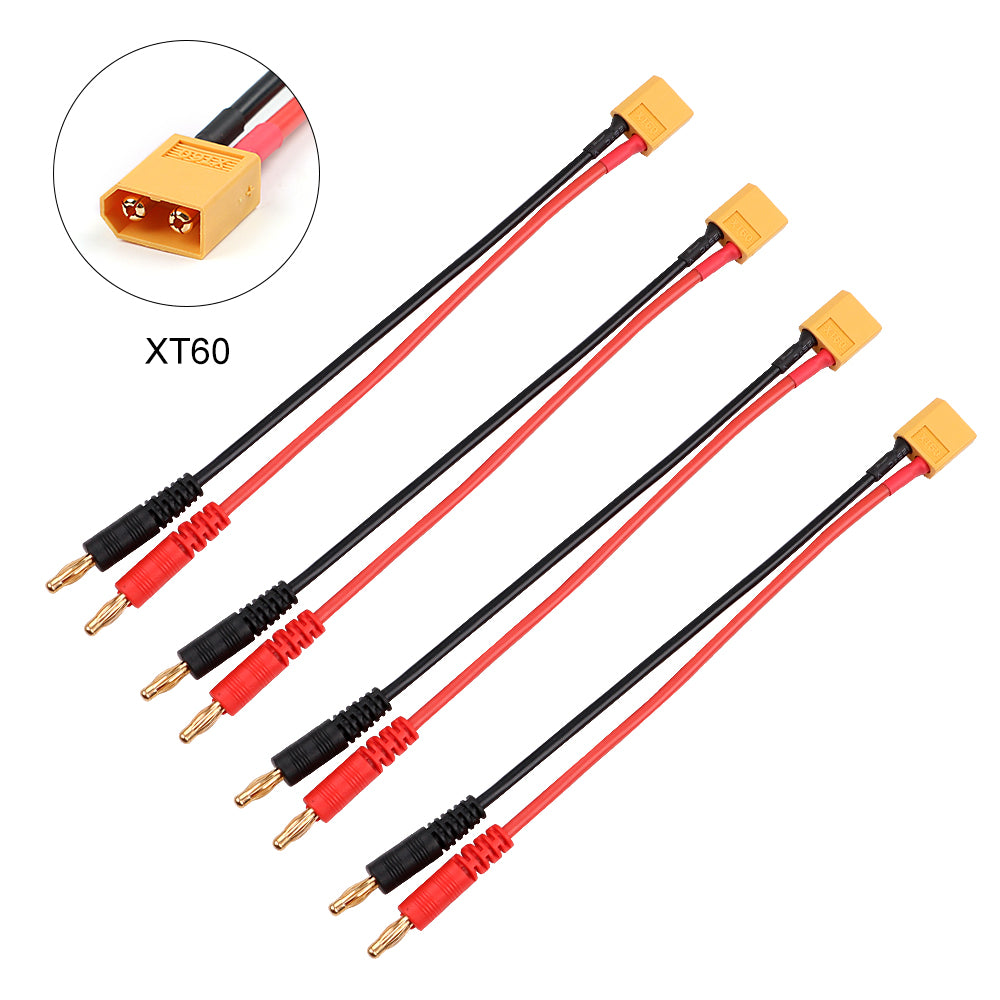 Makerfire 4pcs XT60 Connector Battery Charge Lead Adapter 4mm Banana Plugs Charging Cable