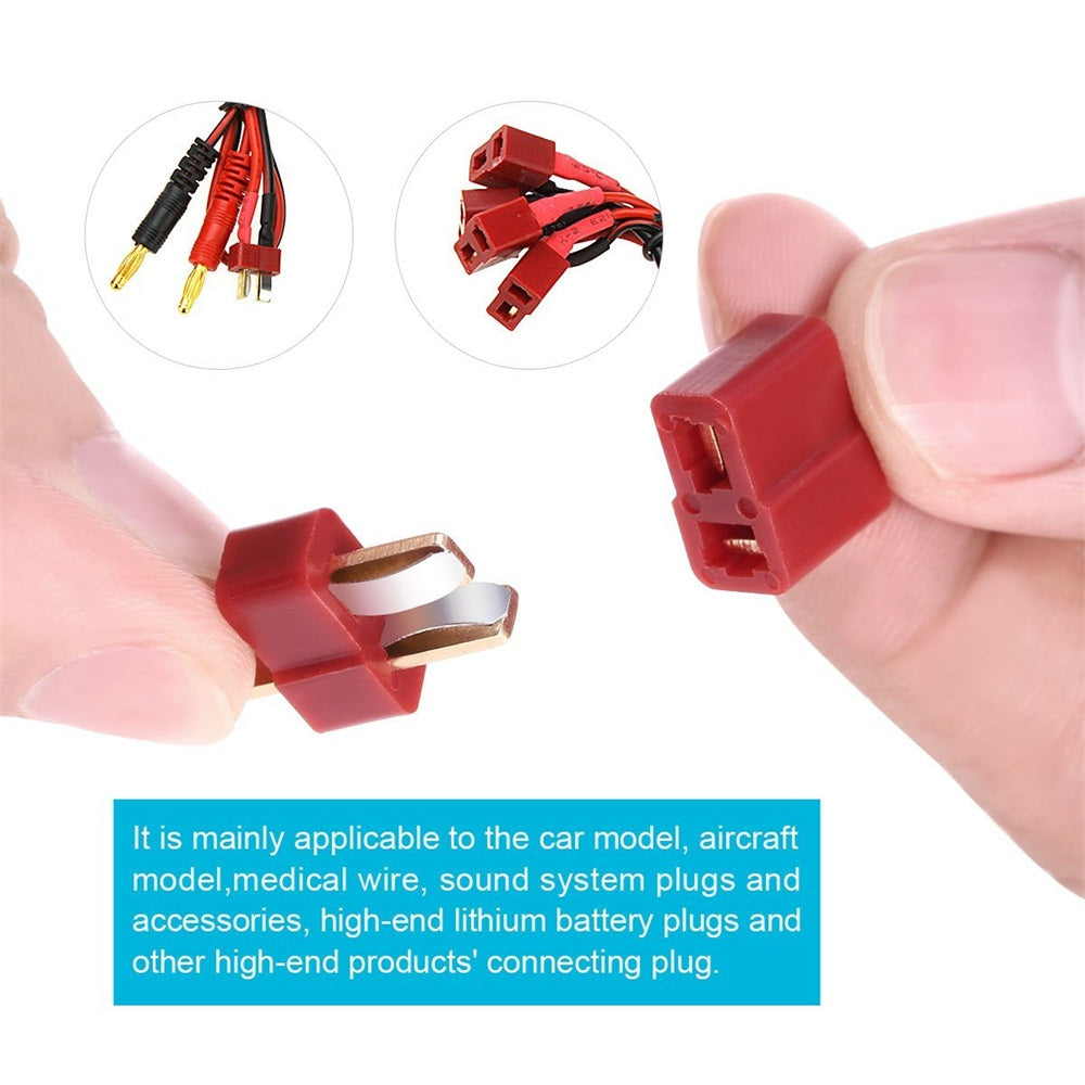 20 Pairs T-Plug Connectors Deans Style Male and Female with 40 pcs Shrink Tubing For RC LiPo Battery