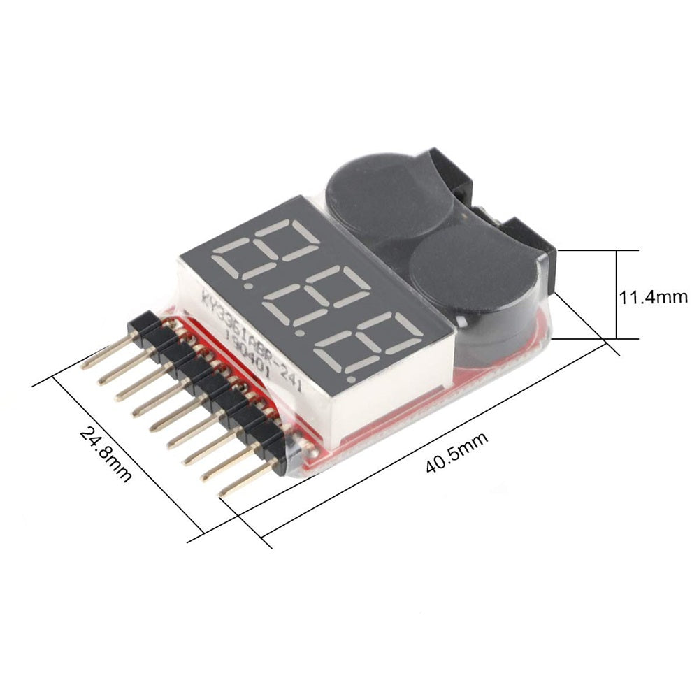 4pcs 1s-8s Lipo Battery Tester, RC Lipo Battery Low Voltage Alarm Buzzer Indicador Checker con LED