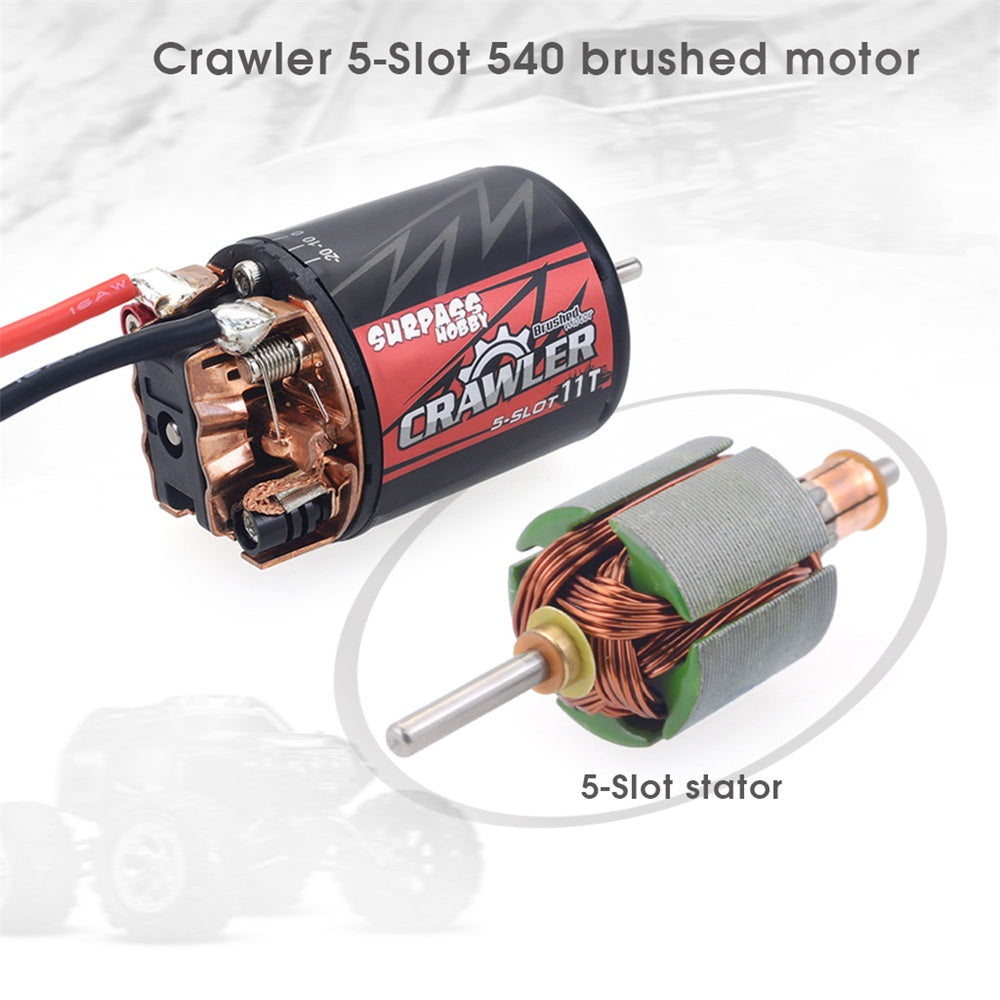 540 11T/13T Brushed Motor 5-Slot RC Car Motor with 60A Brushed ESC  6V/2A SBEC   Programming Card