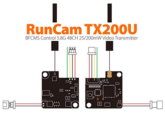 Runcam TX200U FPV Transmitter 1S 3.5-5.5v 5.8G 48CH 25/200mW Video Transmitter