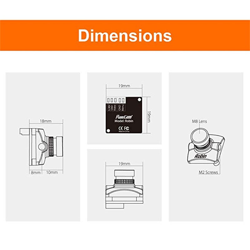 RunCam Robin 700TVL 1.8mm レンズ 160 度 マイクロ ミニ FPV カメラ FPV クアッドコプター レーシング ドローン用