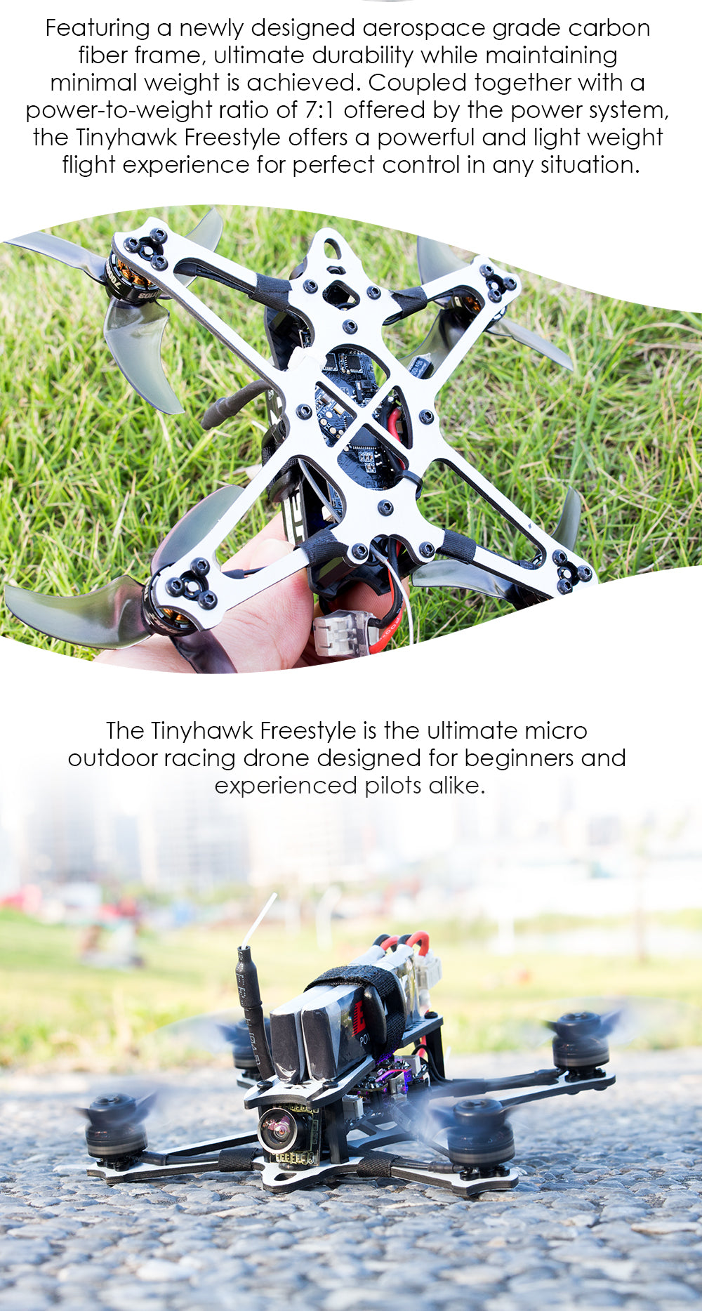 EMAX Tinyhawk フリースタイル 115mm F411 2S 1103 7000KV 2.5 インチ FPV レーシング ドローン-BNF