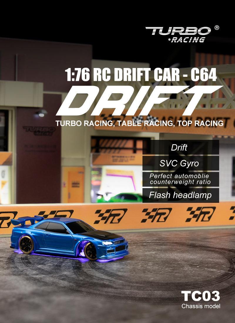 IN STOCK New Turbo Racing C64 Drift RC Car With Gyro 1:76 Scale