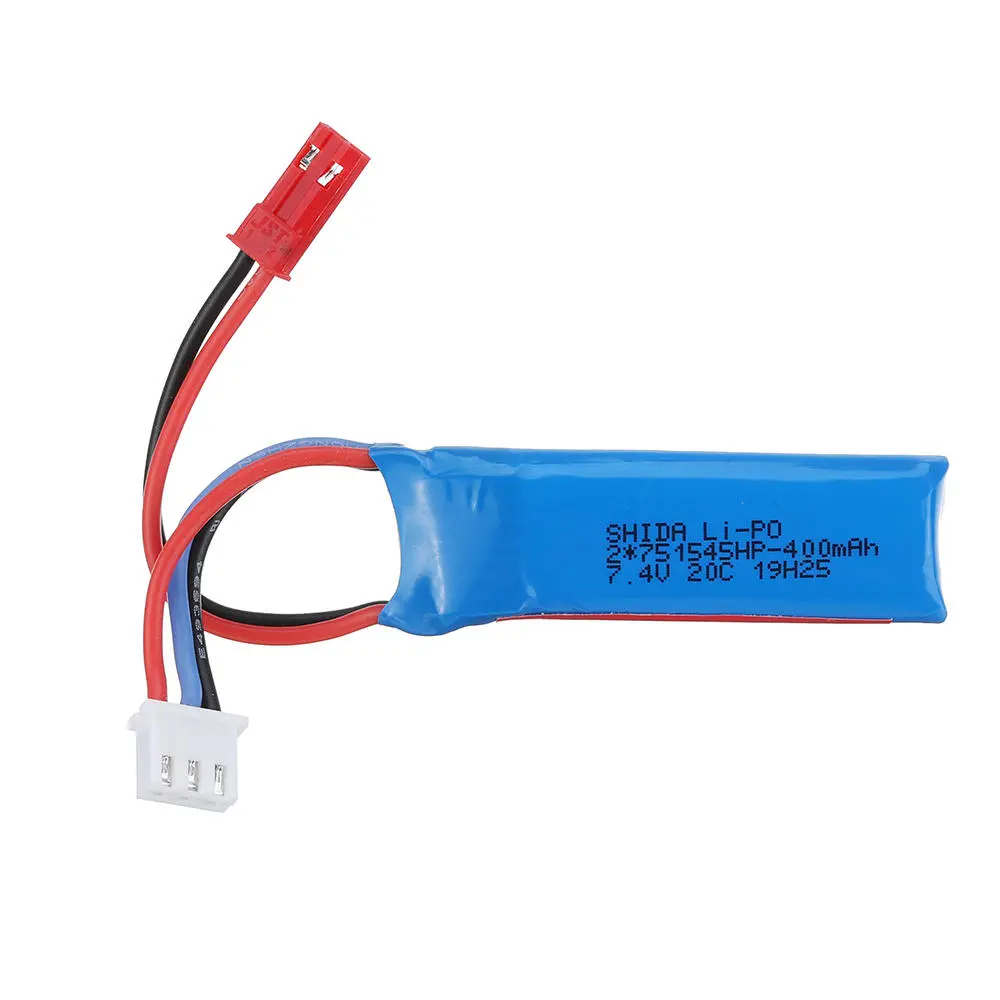 2S 7.4V 400mAh 20C Lipo Battery