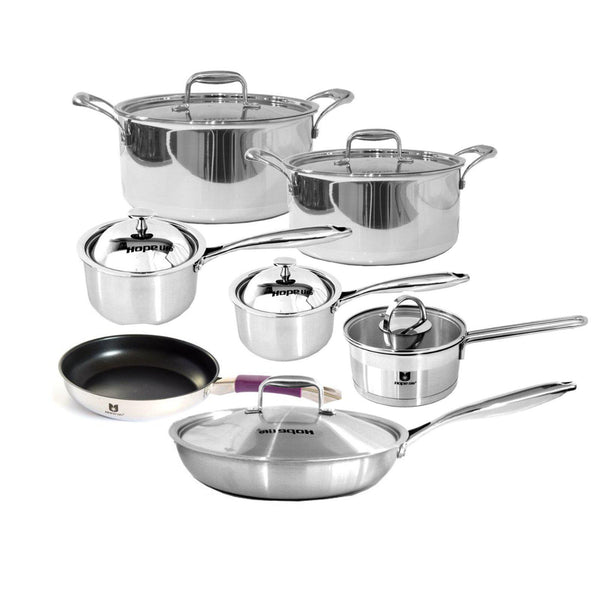 Induction Cookware Set Stainless Steel Saucepans, Frying Pans