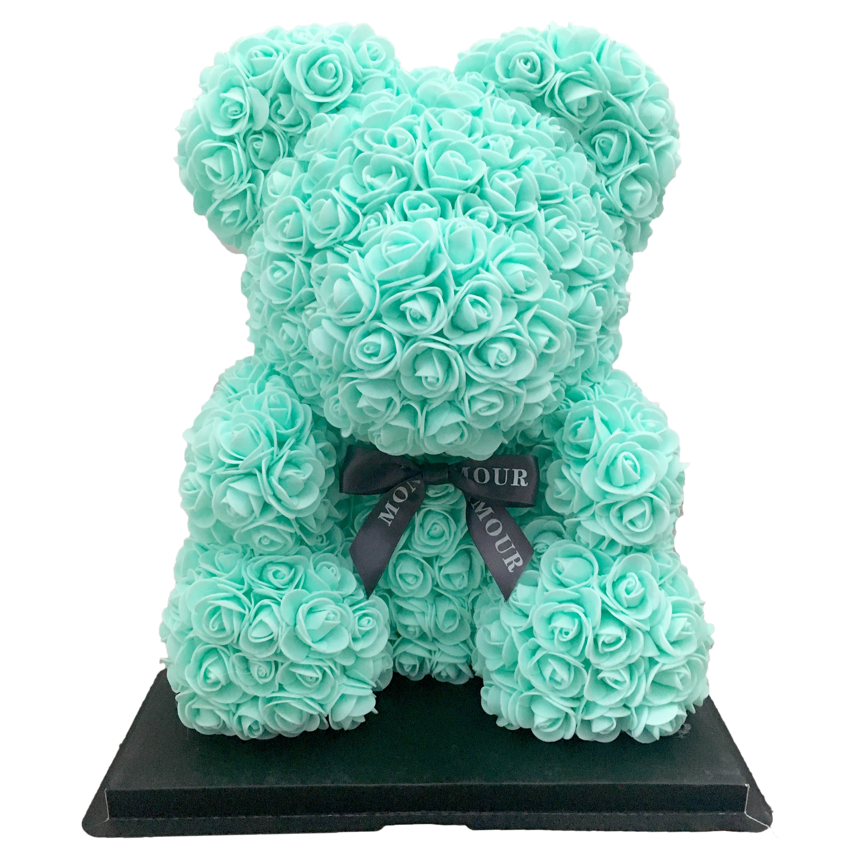 black rose teddy bear