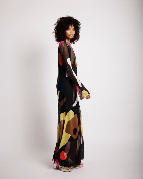 The Maxi Printed Plisse Dress