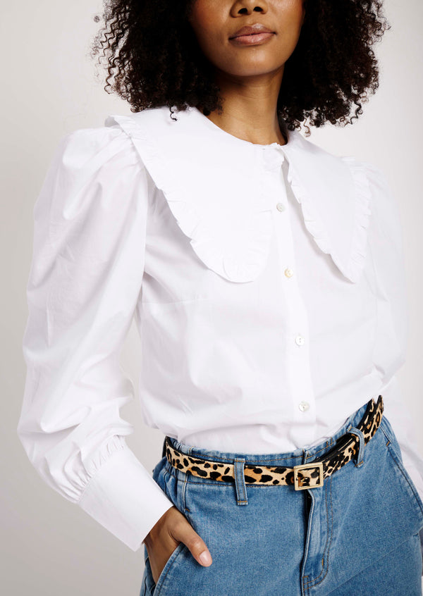 Peter Pan Collar Blouse in White