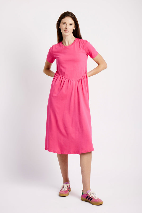 Diagonal Tee Dress in Pink