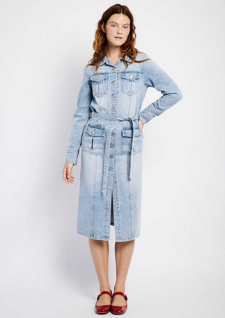 Denim Shirt Dress in Black – Me&B