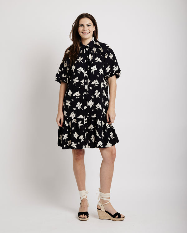 The Dropped Waist Shirt Dress in Scattered Floral