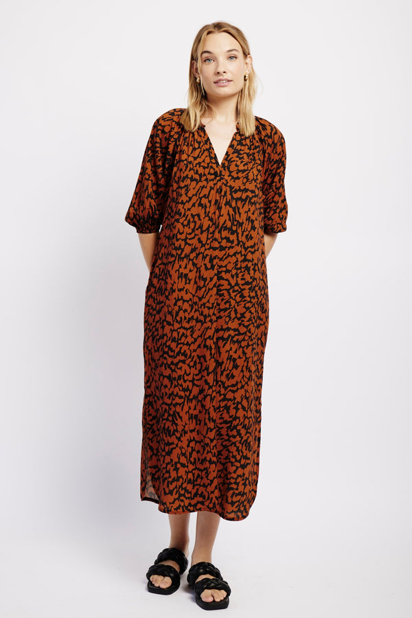 The Easy Tunic Dress in Chestnut Animal