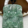 Type A Apple Green Military God of Wealth Sitting on a tiger with his ‘Vajra’ & ingots 赵公明财神 96.21g 78.8 by 48.8 by 12.8mm