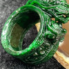 Rare Type A Burmese Jade Jadeite Old Mine Dragon Thumb Ring - 15.56g 37.5 by 15.8 by 28.2mm US 12 HK27 inner diameter 21.6mm
