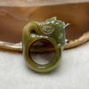 Type A Yellow Jade Dragon Ring 32.63g Dimensions of Dragon 31.4 by 24.6 by 18.8mm Thickness of ring 12.8 by 5.1mm