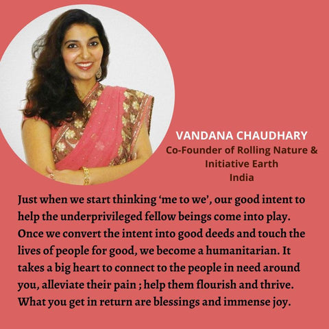 Vandana Chaudhary, Co-founder, Rolling Nature ,  Initiative Earth, India, World Humanitarian Day, NGO, FOWPAL, ICDAY