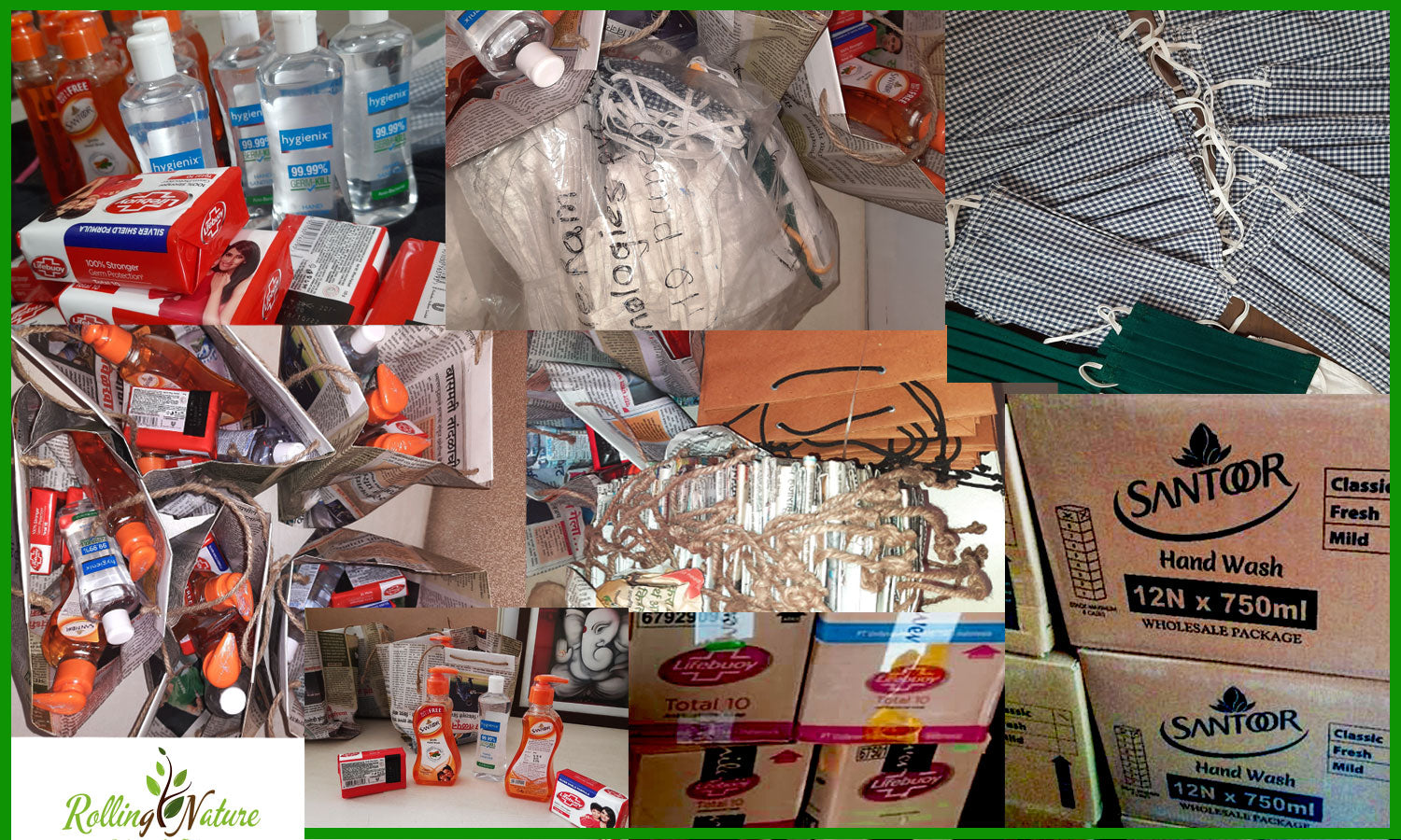 Rolling Nature, RollingNature, Hygiene Kits, Plants, Distribution, Corona, Covid, Help, Humanity, Donation, 2020, Mask, Sanitizer, Environment