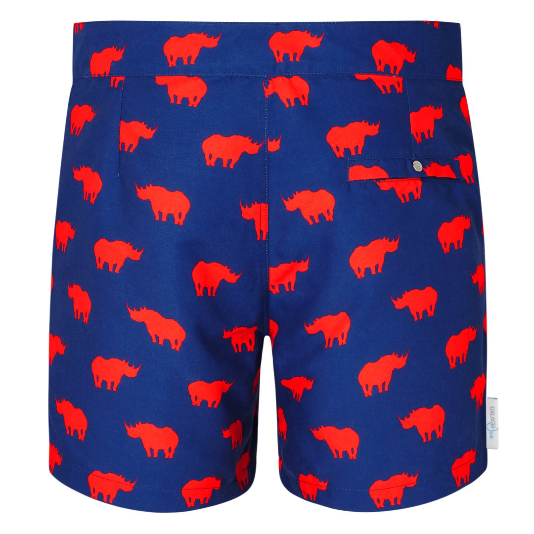 Men's Tailored Swim Shorts | Rhino Print | Galago Joe