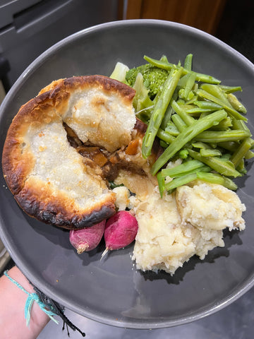 vegan fake and ale pie