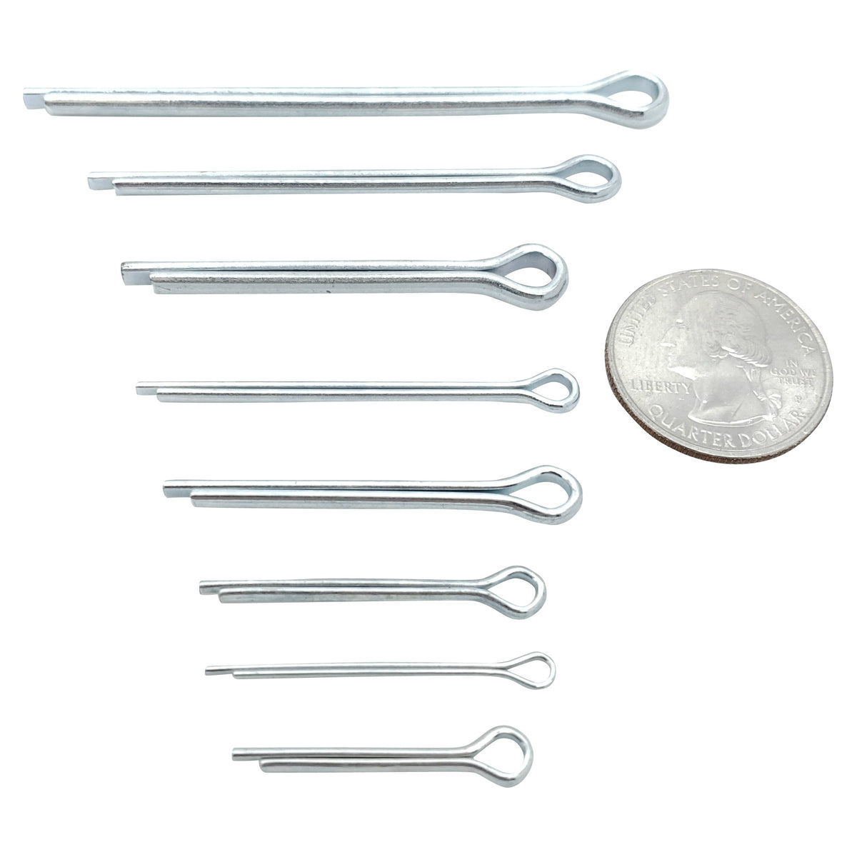 700 Qty Zinc Plated Cotter Pin Assortment 8 Sizes Bcp412 Bcp Fasteners 