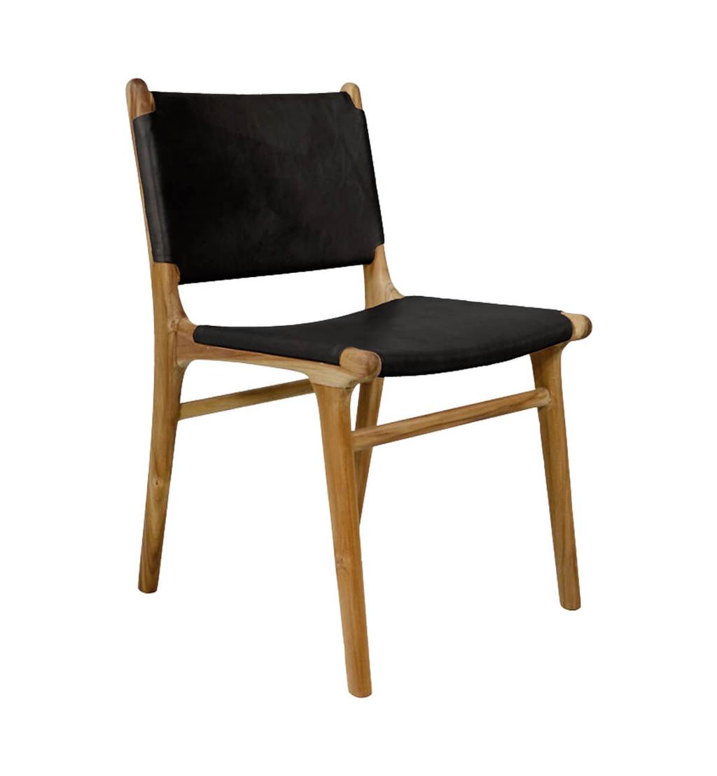 flat leather dining chair