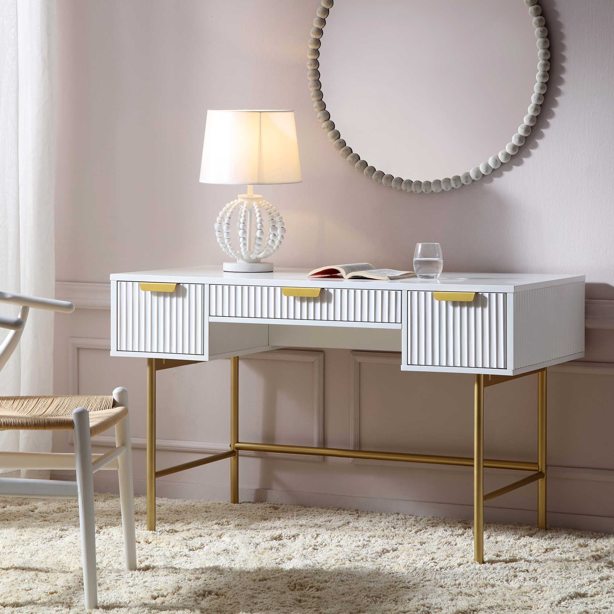 Richmond Ridged Dressing Table, Matte White