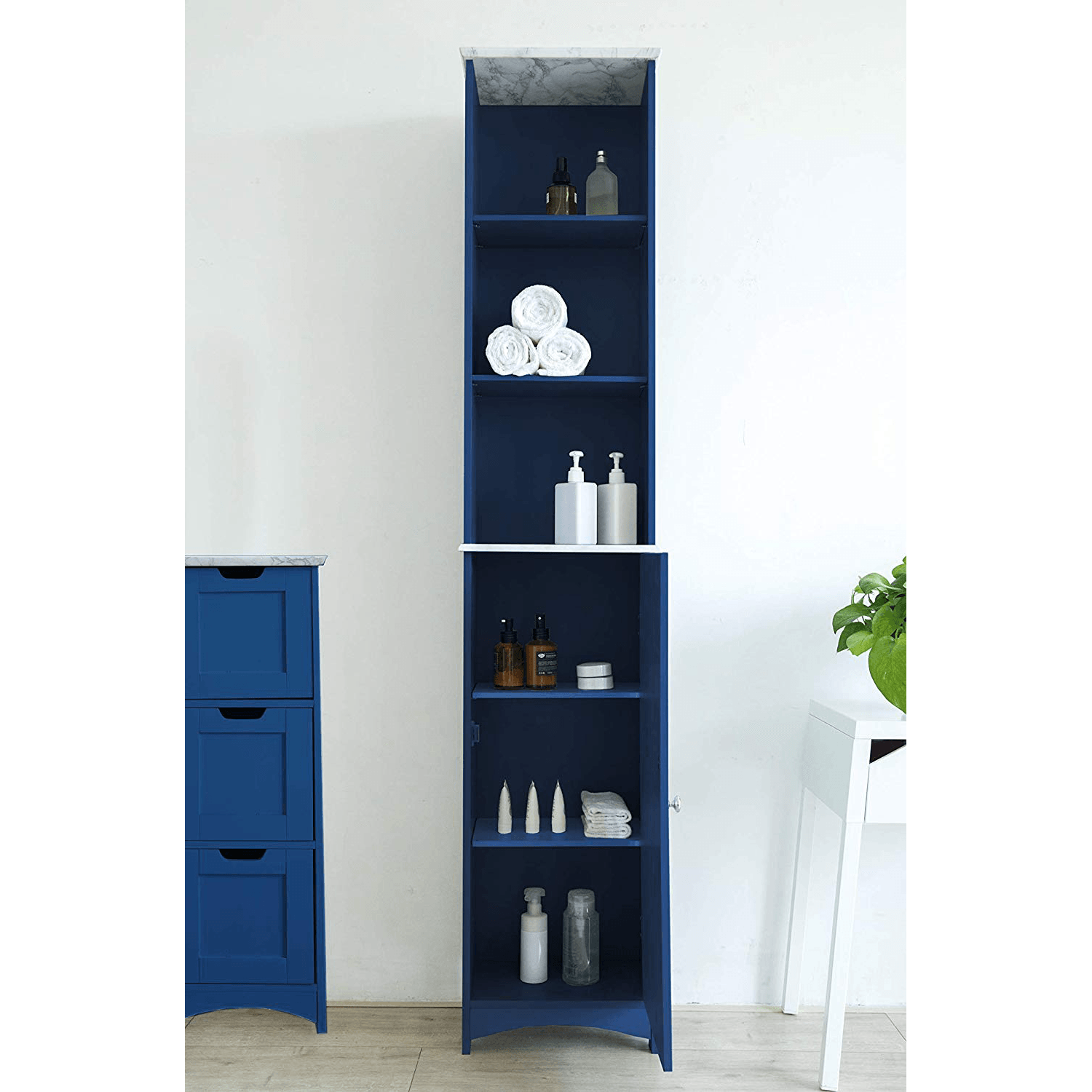 Tallboy Free Standing Bathroom Cabinet Tall Storage Unit Cupboard, BAT