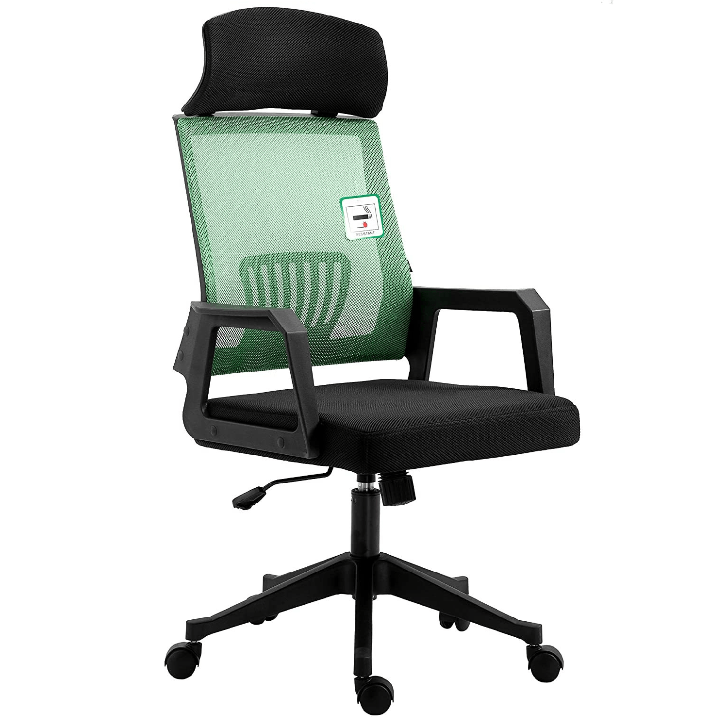 Beni Mesh Office Chair with Headrest in Green