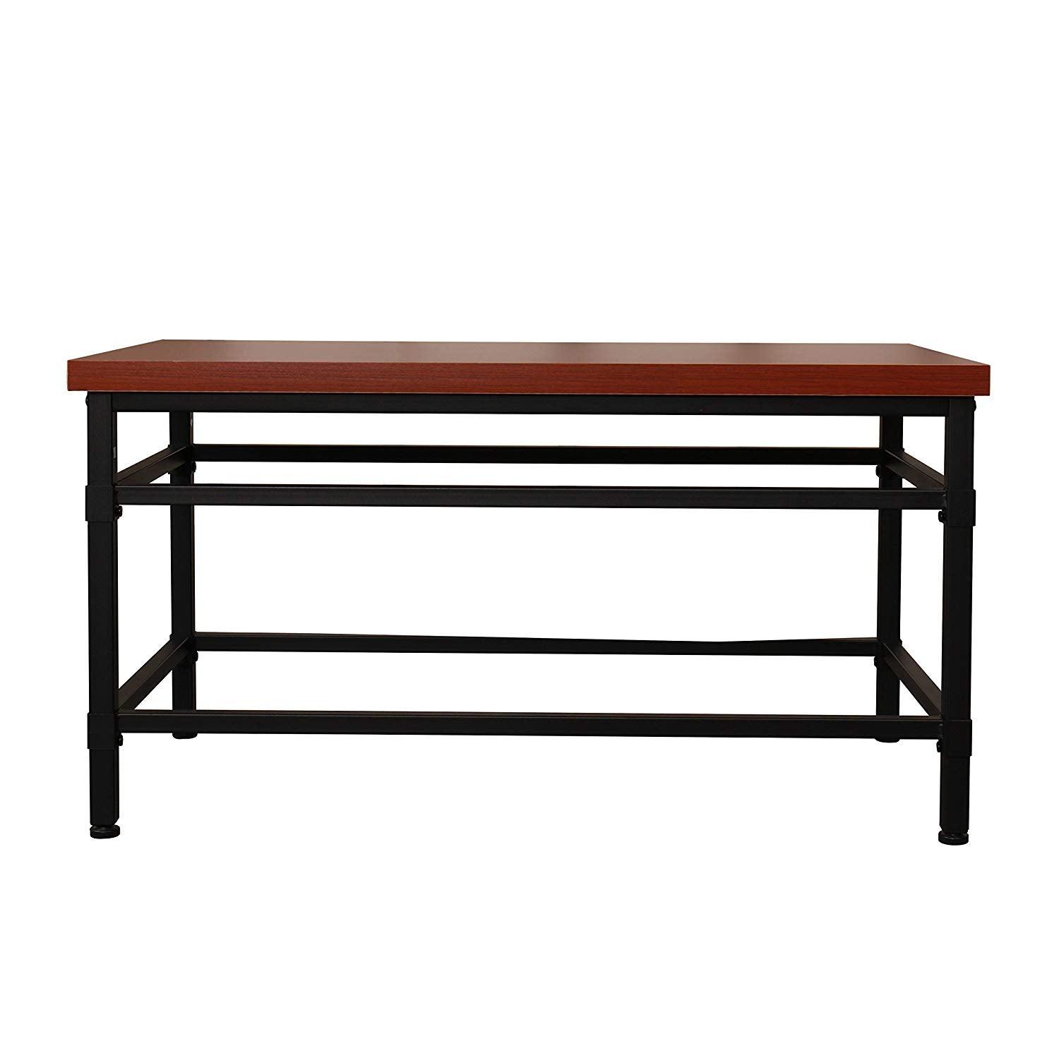 Morgan Mahogany Colour Coffee Table 90 X 50 Cm With Black Steel Frame