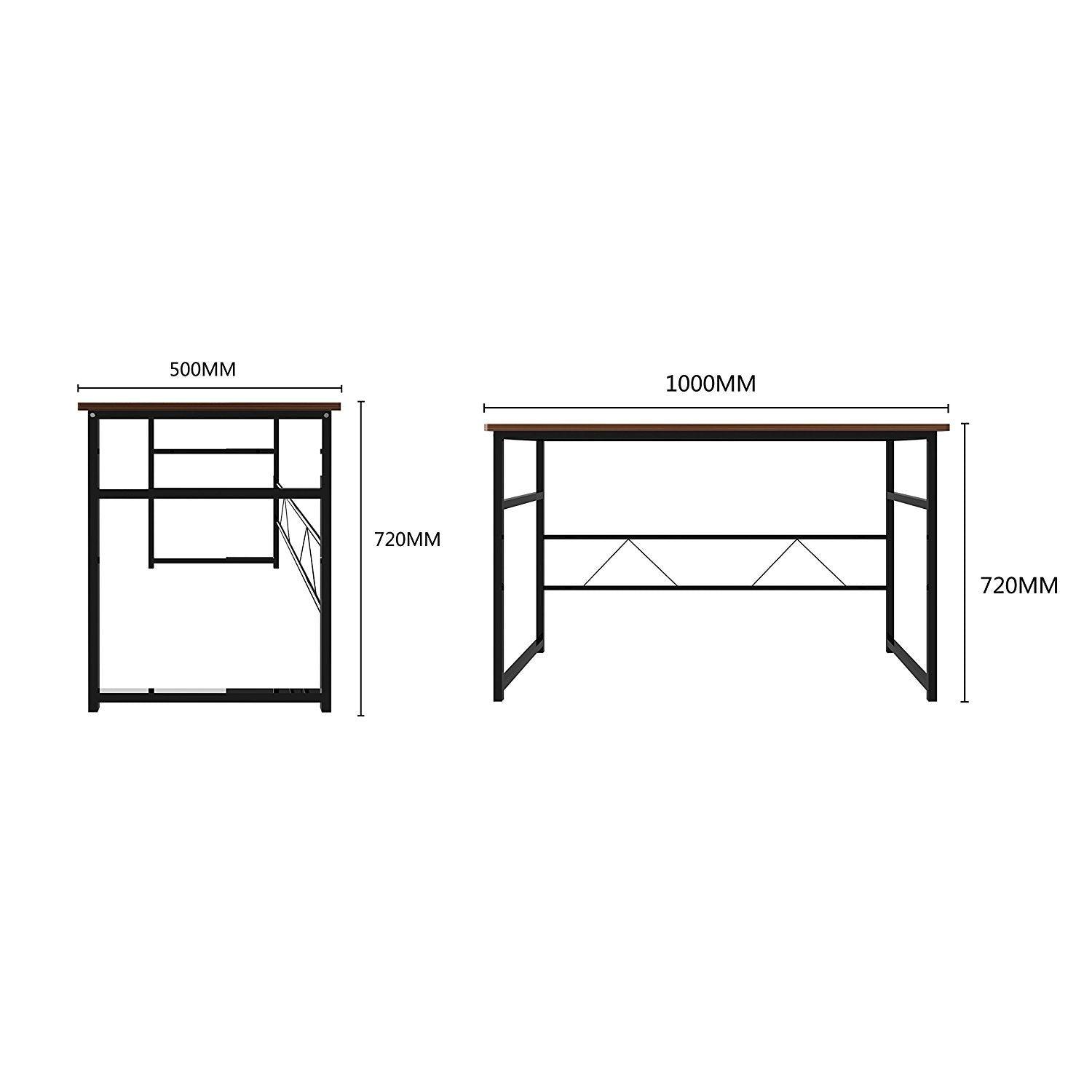 Sleek Design Computer Desk Home Office Table 100 x 50 x 72 cm , Black |  daals