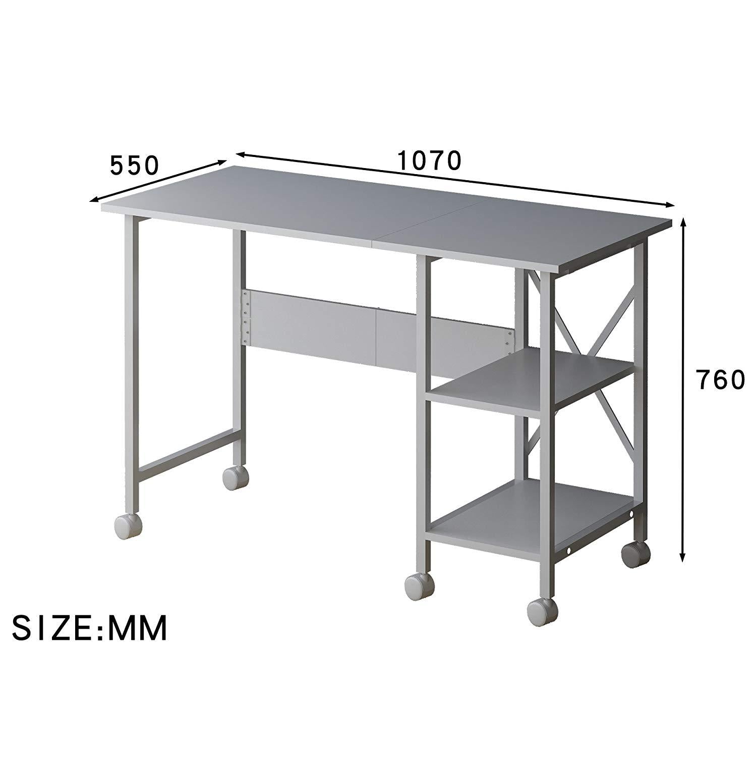 2 In 1 Extending Computer Desk Workstation Table With Storage