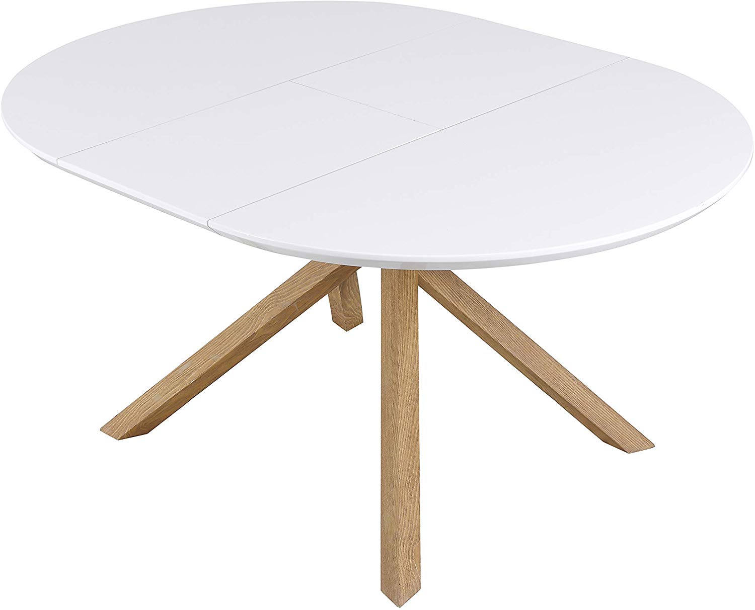 Grenchen Round To Oval 4 To 6 Seater White High Gloss Extendable Dining Table Shop Designer Home Furnishings