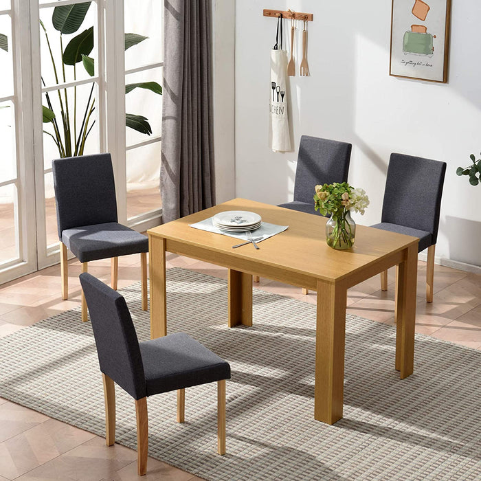 5 Piece Dining Room Set 4 Seater Dining Table with 4 Chairs with Oak