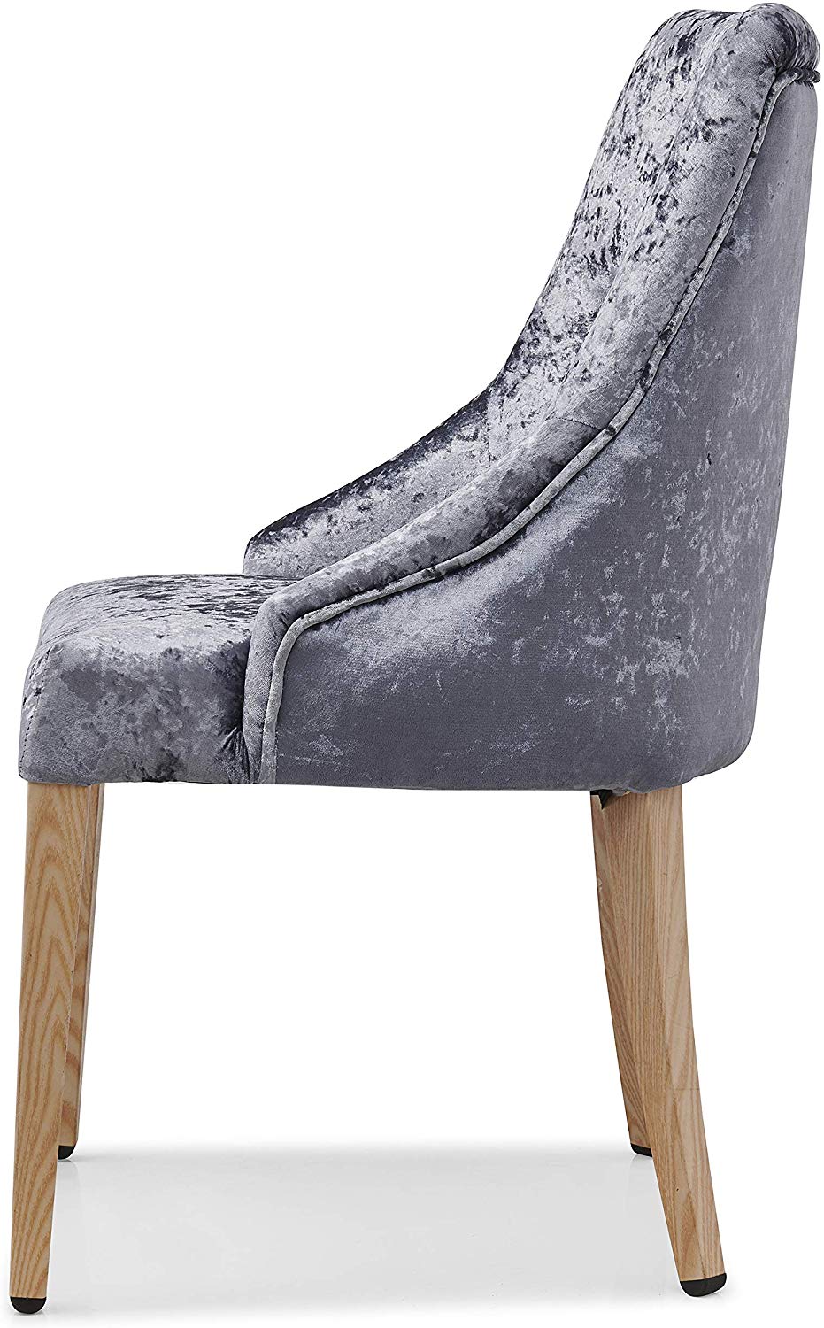 Burnaby Set of 2 Crushed Velvet Dining Chairs with Buttoned Back in