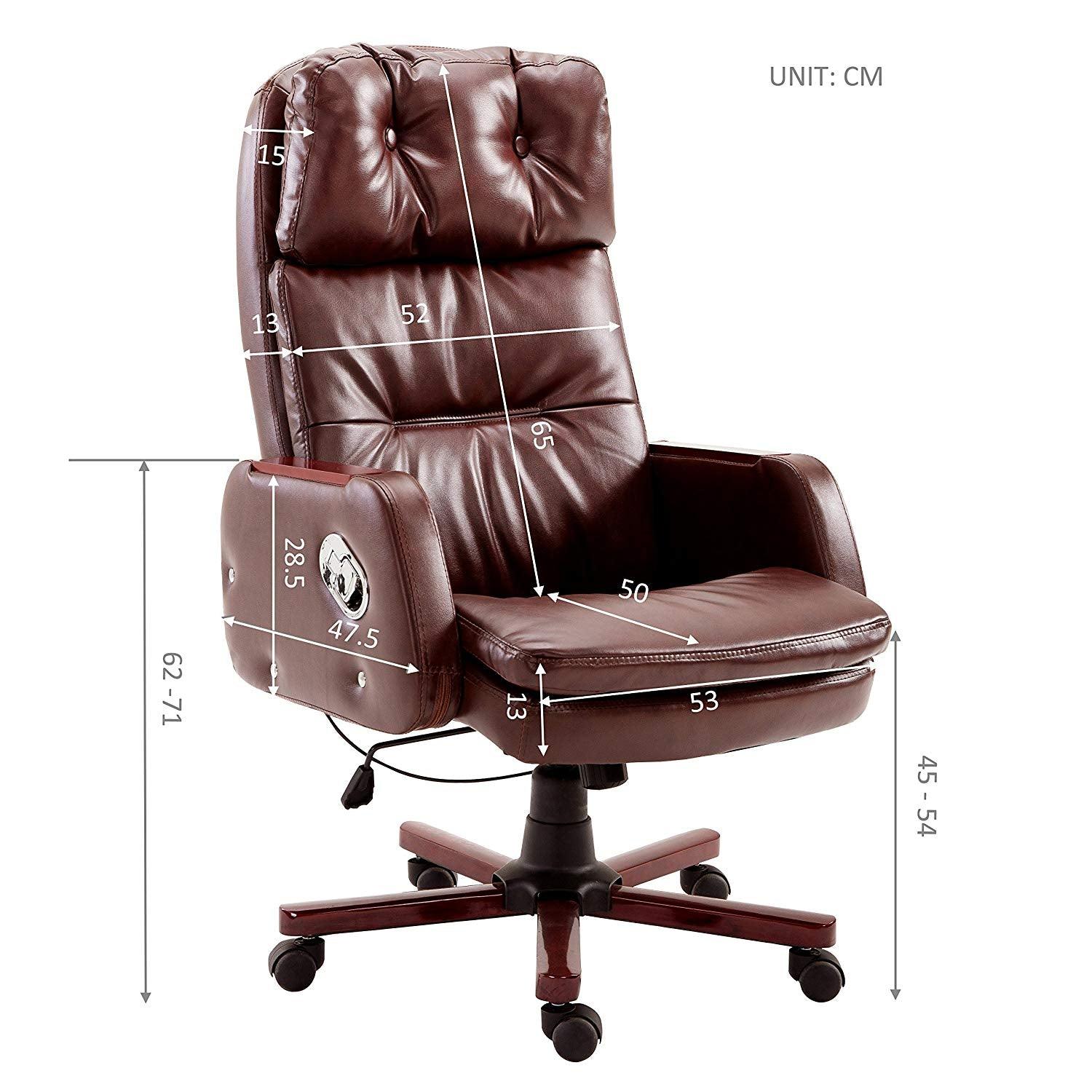Luxury PU Leather Executive Swivel Recliner Office Chair, Brown – DaAl's