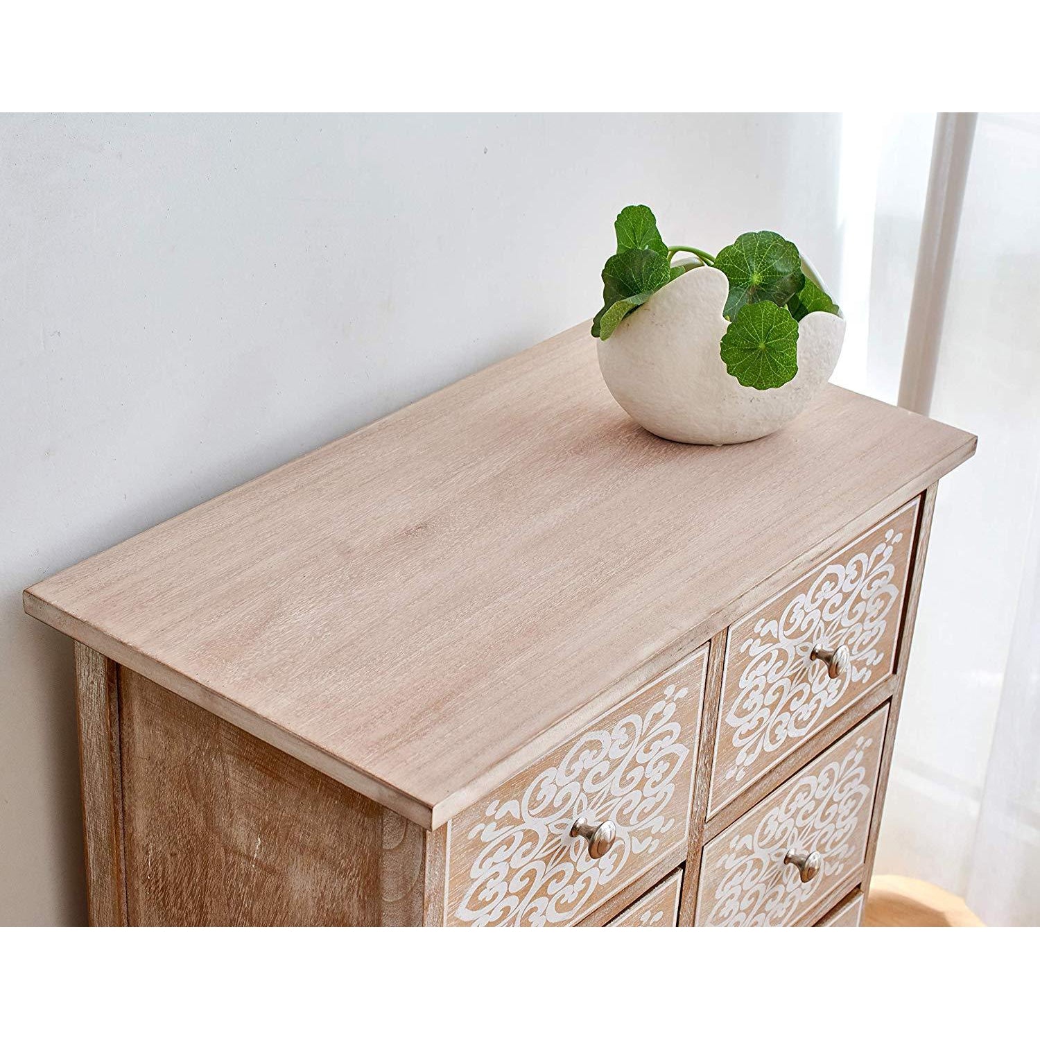 Cherry Tree Furniture 8-Drawer Natural Wood Cabinet Storage Unit Chest ...