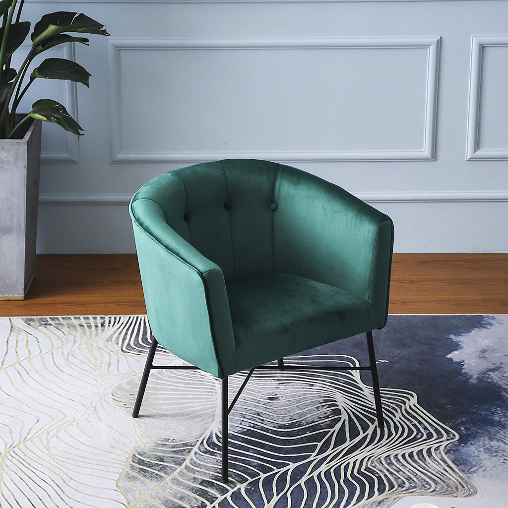 AURELIE Velvet Fluted Back Armchair Tub Chair Emerald Green – DaAl's