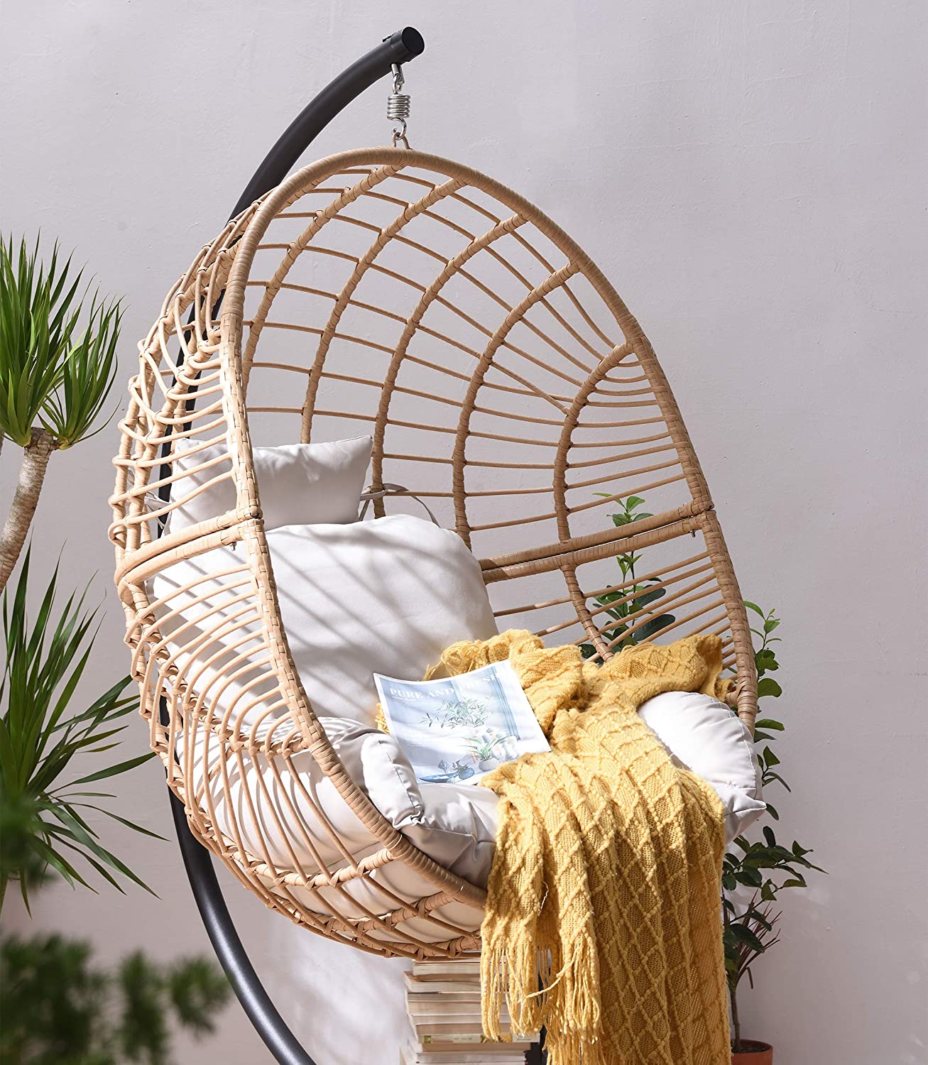 Marigold Rattan Effect Hanging Egg Chair | daals