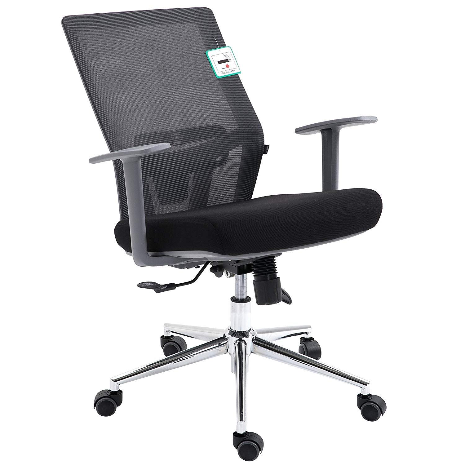 Premium Mesh Medium Back Chrome Base Ergonomic Office Chair Swivel Desk