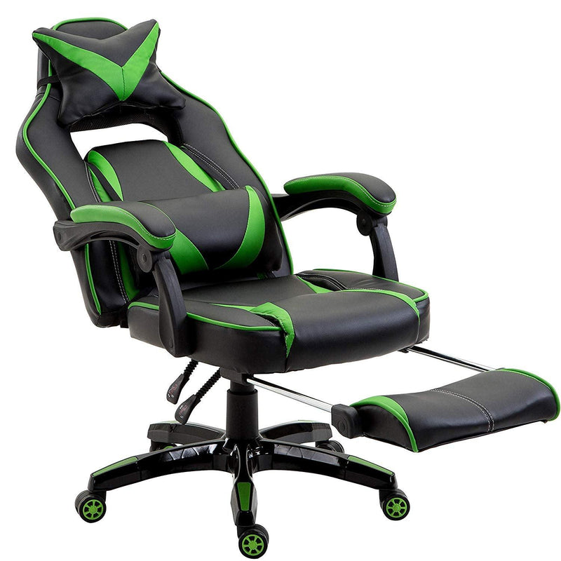 High Back Recliner Gaming Swivel Chair with Footrest & Adjustable Lumb